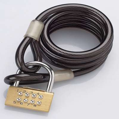 SL1104 steel cable double loop cable rope with padlock bike lock accessory hardware tools