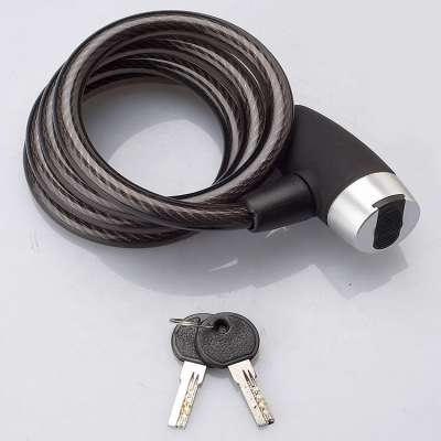 SL547 Bicycle retracbable steel cable light key self-coiling cable lock